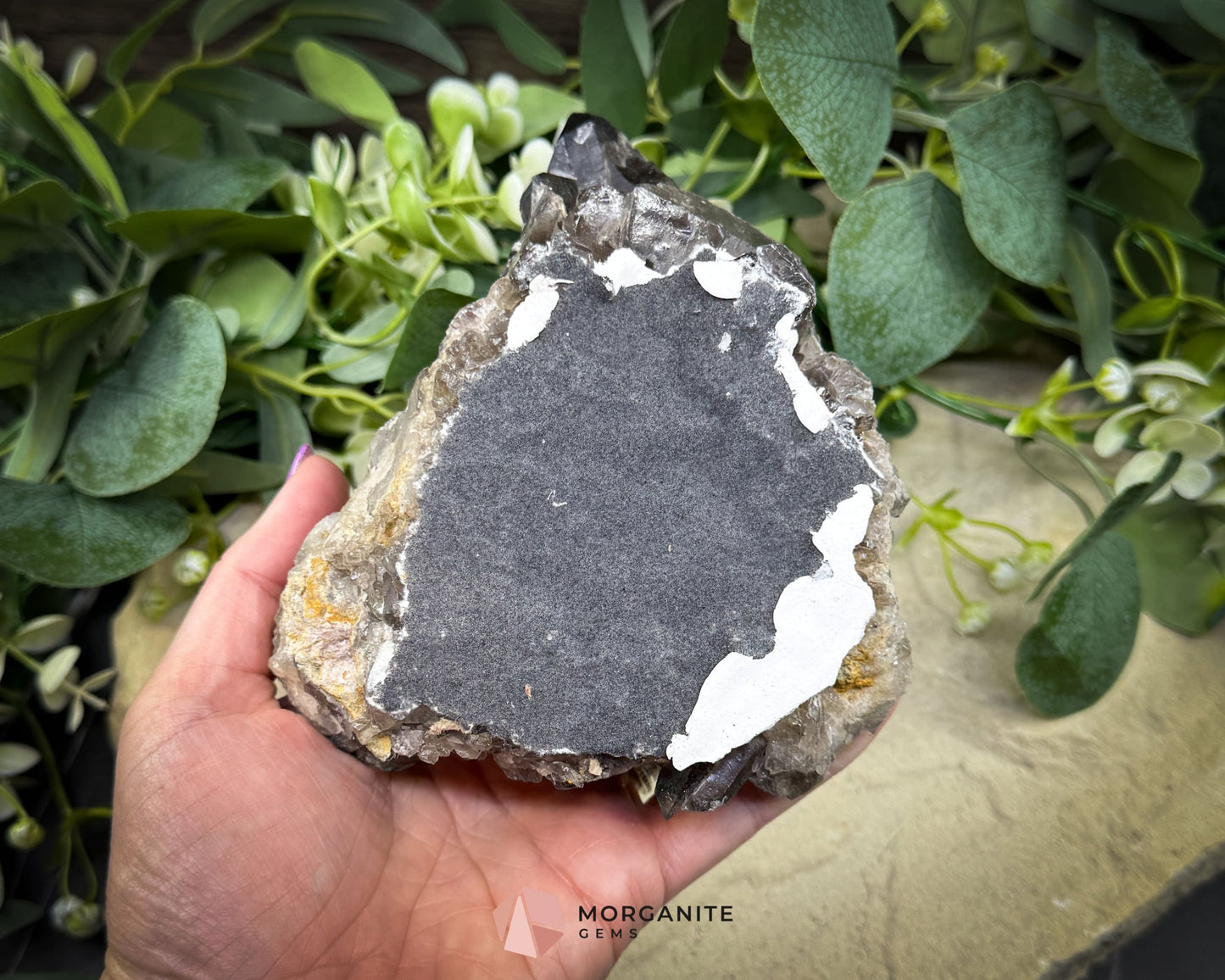 Rough Smoky Quartz Candle Holder No. 1 – Natural Crystal Tealight for Protection Grounding & Warm Energy - Metaphysical