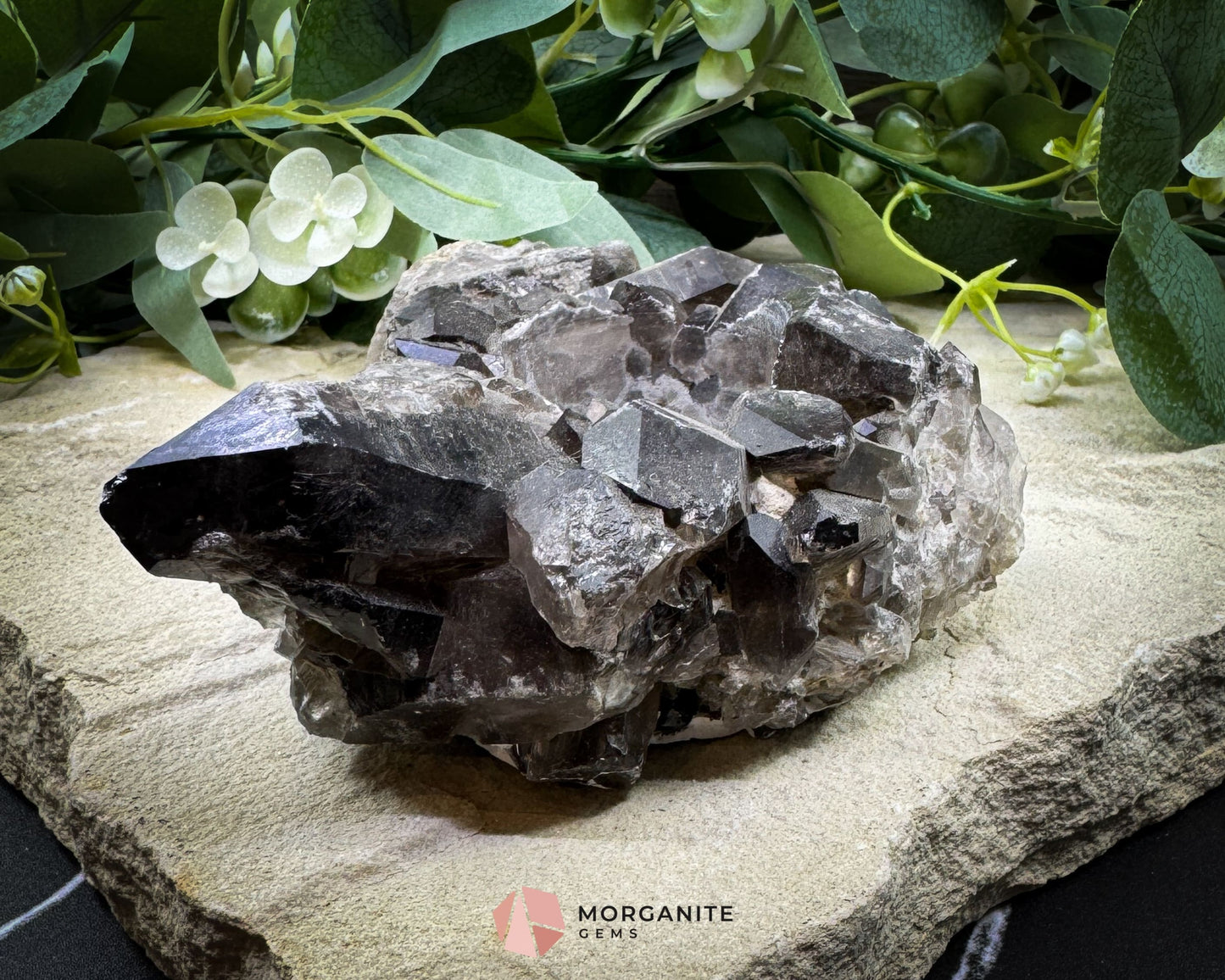 Rough Smoky Quartz Candle Holder No. 1 – Natural Crystal Tealight for Protection Grounding & Warm Energy - Metaphysical