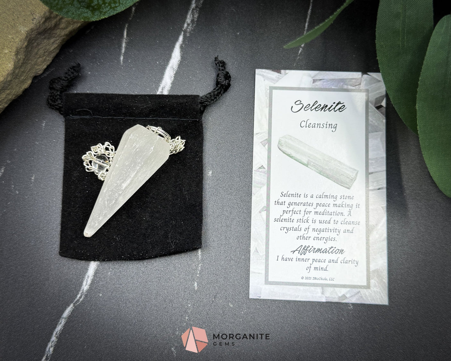 Selenite Pendulum for Cleansing & Intuitive Clarity - Metaphysical Crystals