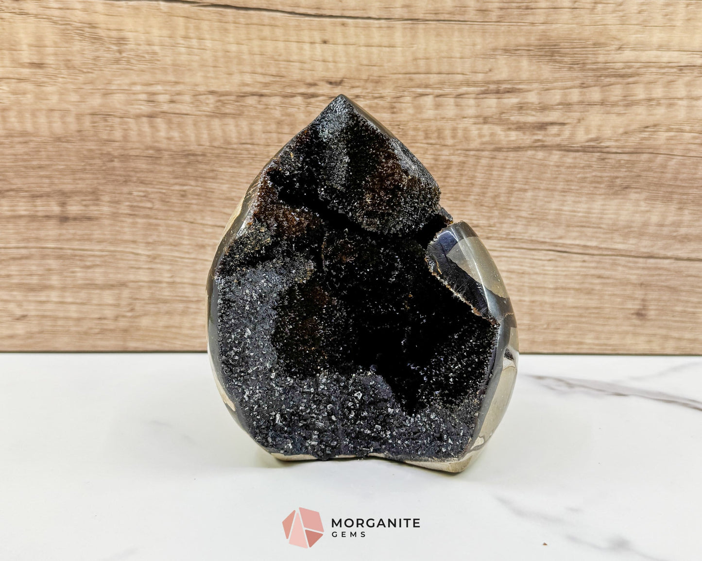 Septarian Dragon Egg Druzy Geode No. 2 – 4.8″ × 4.1″ × 2.8″ | 2.2 lb Earthy Crystal Specimen - Metaphysical Crystals