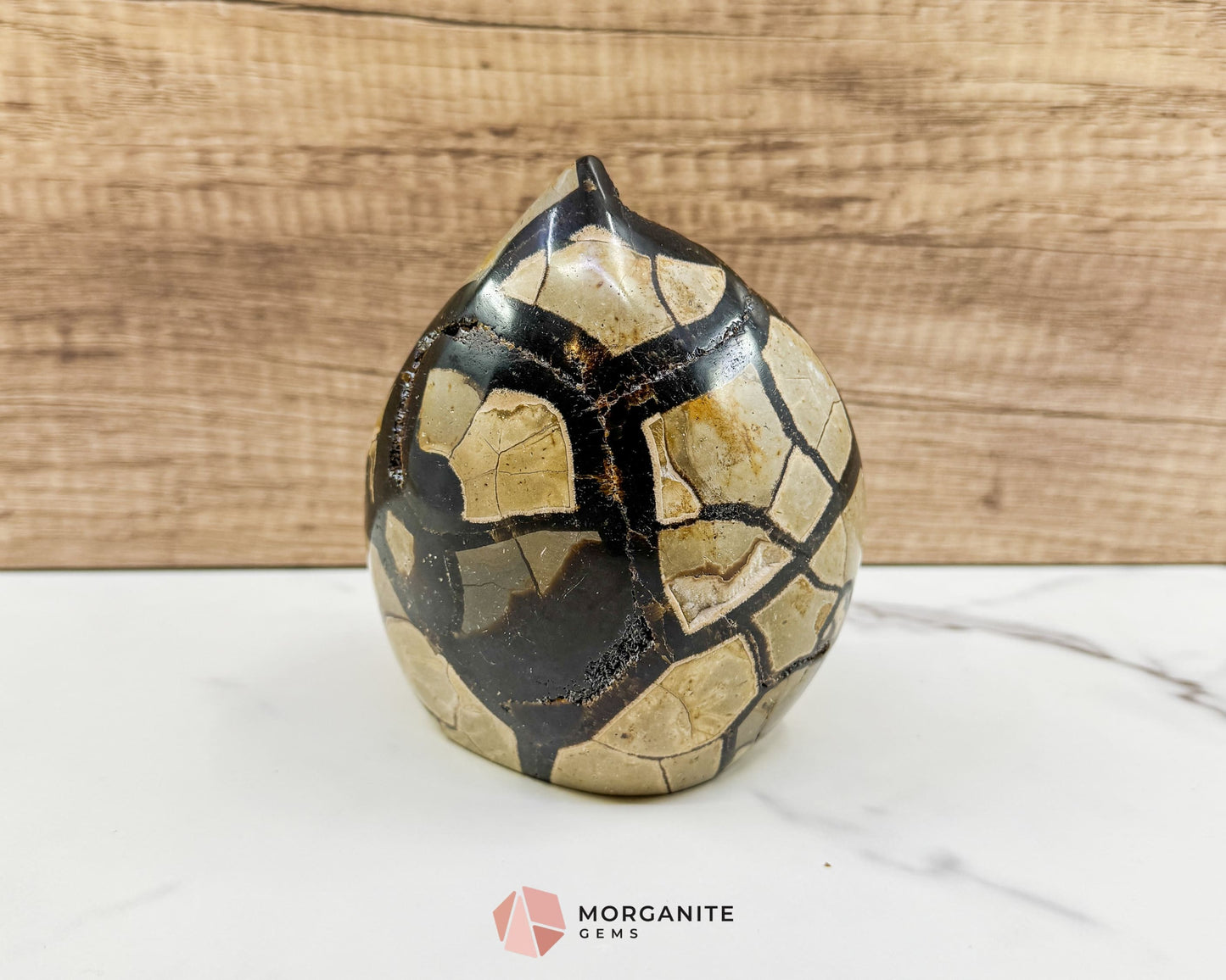 Septarian Dragon Egg Druzy Geode No. 2 – 4.8″ × 4.1″ × 2.8″ | 2.2 lb Earthy Crystal Specimen - Metaphysical Crystals