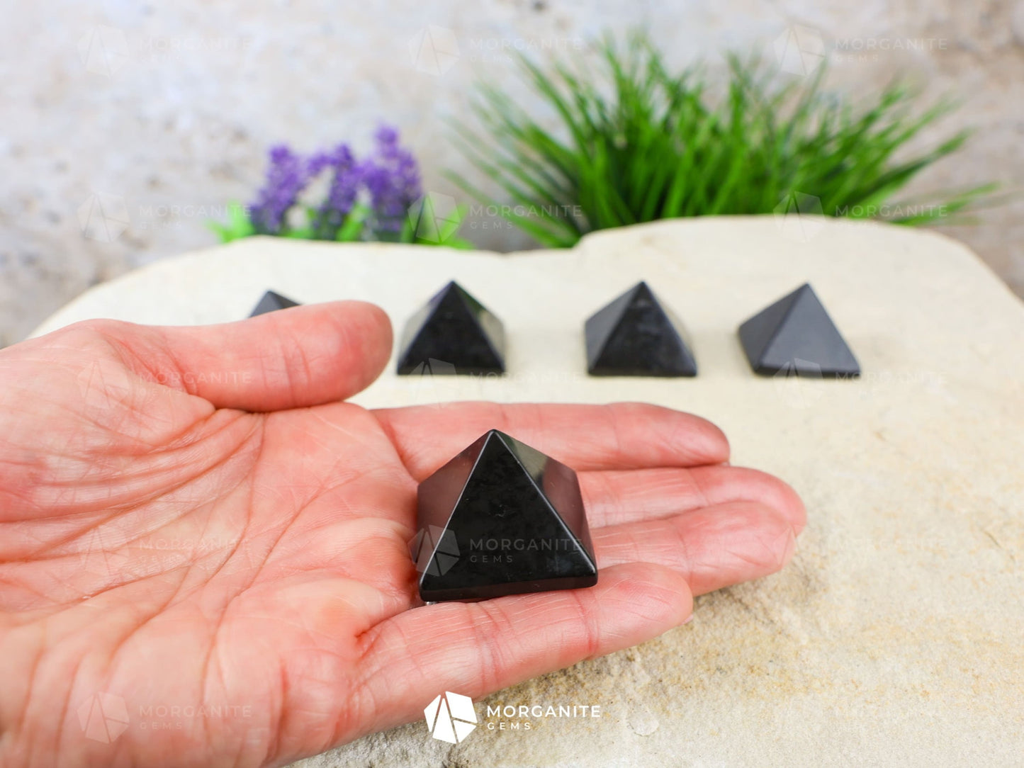 Shungite Pyramid-Morganite Gems