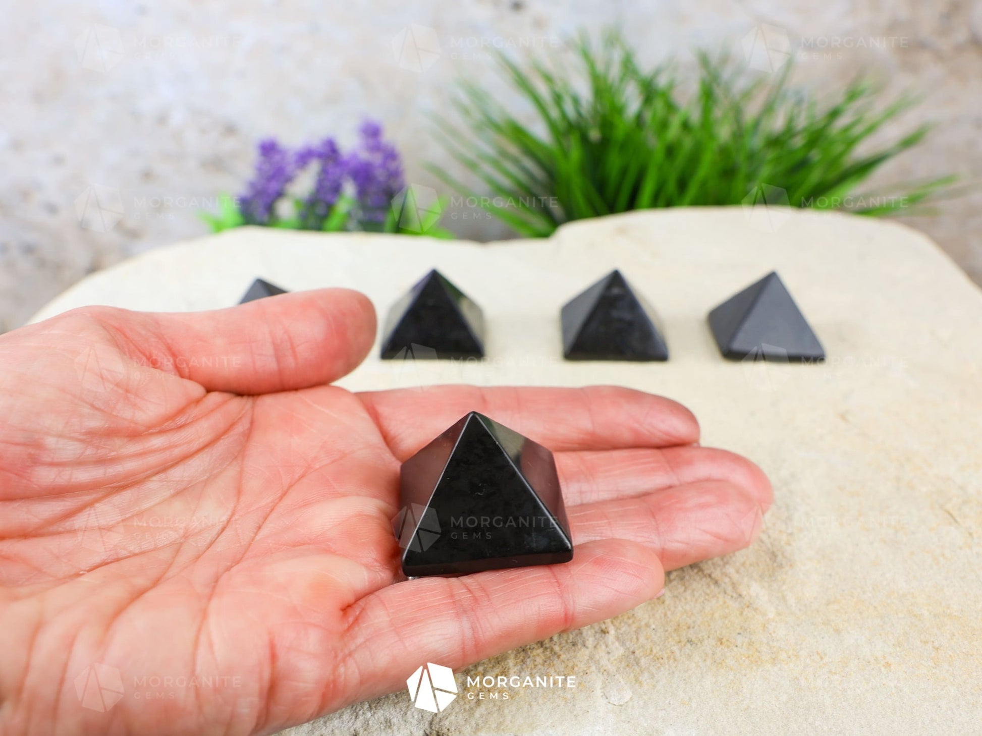 Shungite Pyramid-Morganite Gems