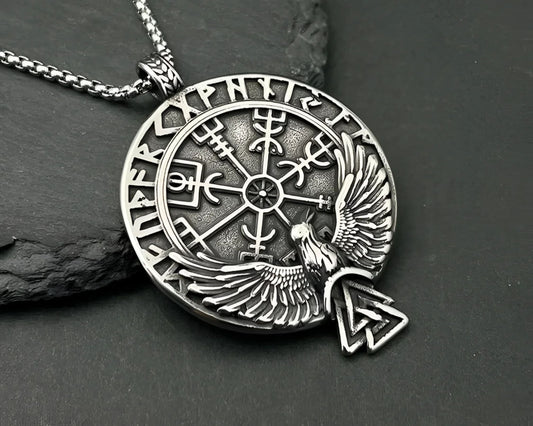 Vintage Hip Hop Viking Jewelry Rune Pendant Necklace