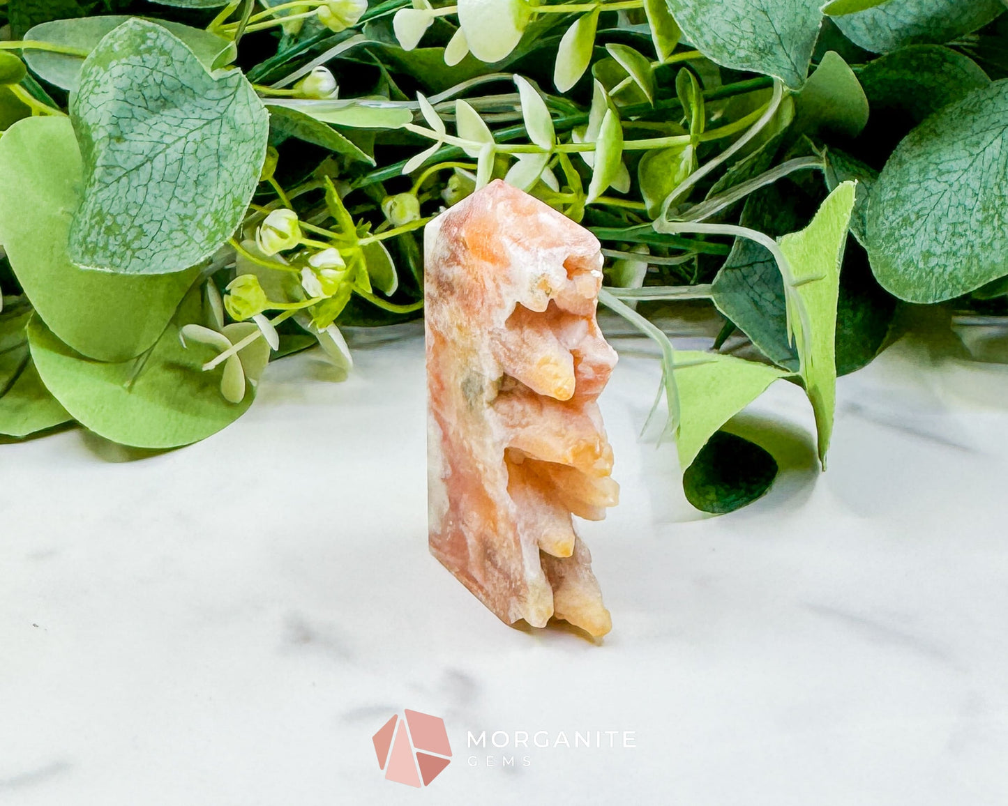 Tangerine Dogtooth Calcite Point No. 2 (2.3oz) – Natural Wolftooth Crystal for Creativity & Sacral Healing