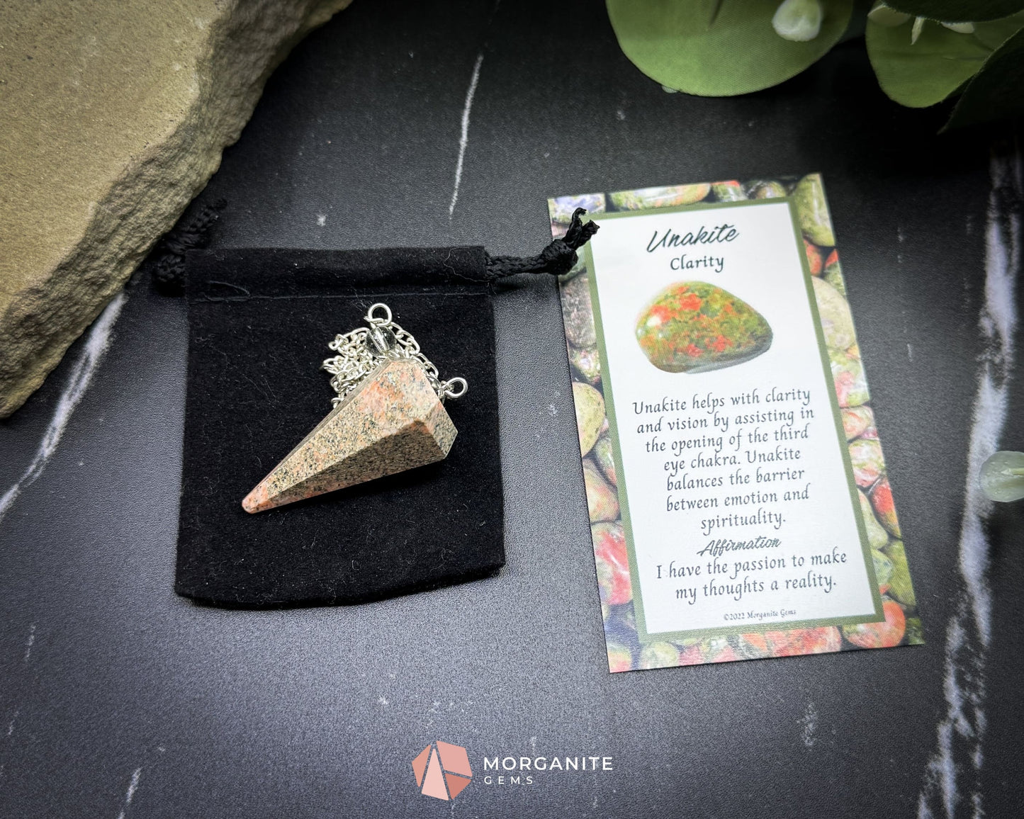 Unakite Pendulum for Emotional Healing Heart Growth & Inner Balance - Metaphysical Crystals