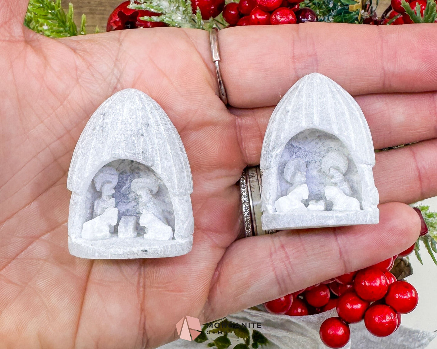 1.5’’ Alabaster Nativity Scene Egg – Hand-Carved Mini Holy Family Figurine from Peru - Home & Living