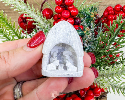 1.5’’ Alabaster Nativity Scene Egg – Hand-Carved Mini Holy Family Figurine from Peru - Home & Living