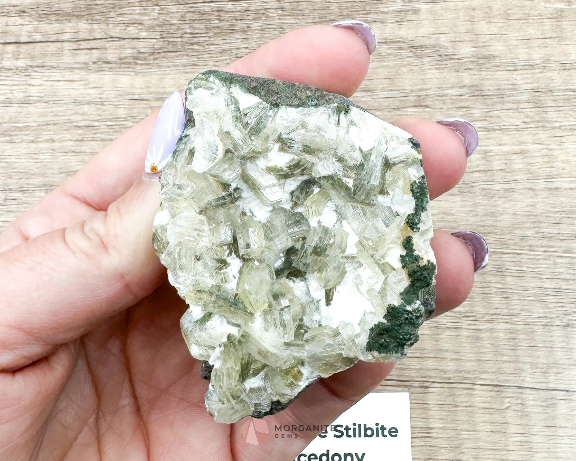 114g Clear Apophyllite Cluster with Stilbite – Natural Crystal Formation - Altars Shrines & Tools
