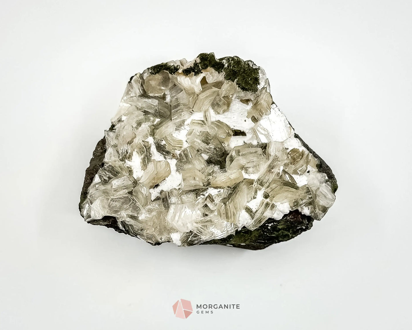 114g Clear Apophyllite Cluster with Stilbite – Natural Crystal Formation - Altars Shrines & Tools