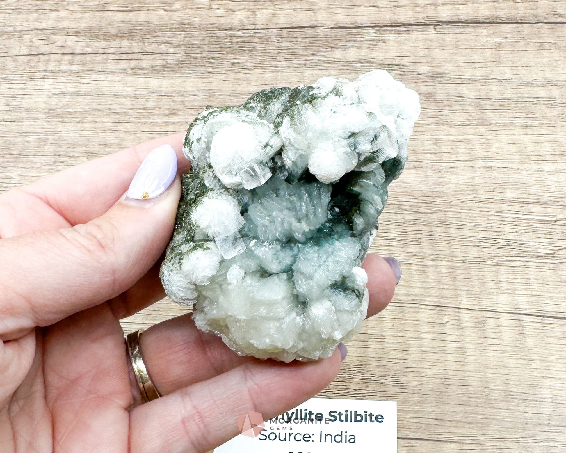 160g Apophyllite Stilbite Cluster on Chalcedony Matrix – Natural Crystal Specimen-Morganite Gems