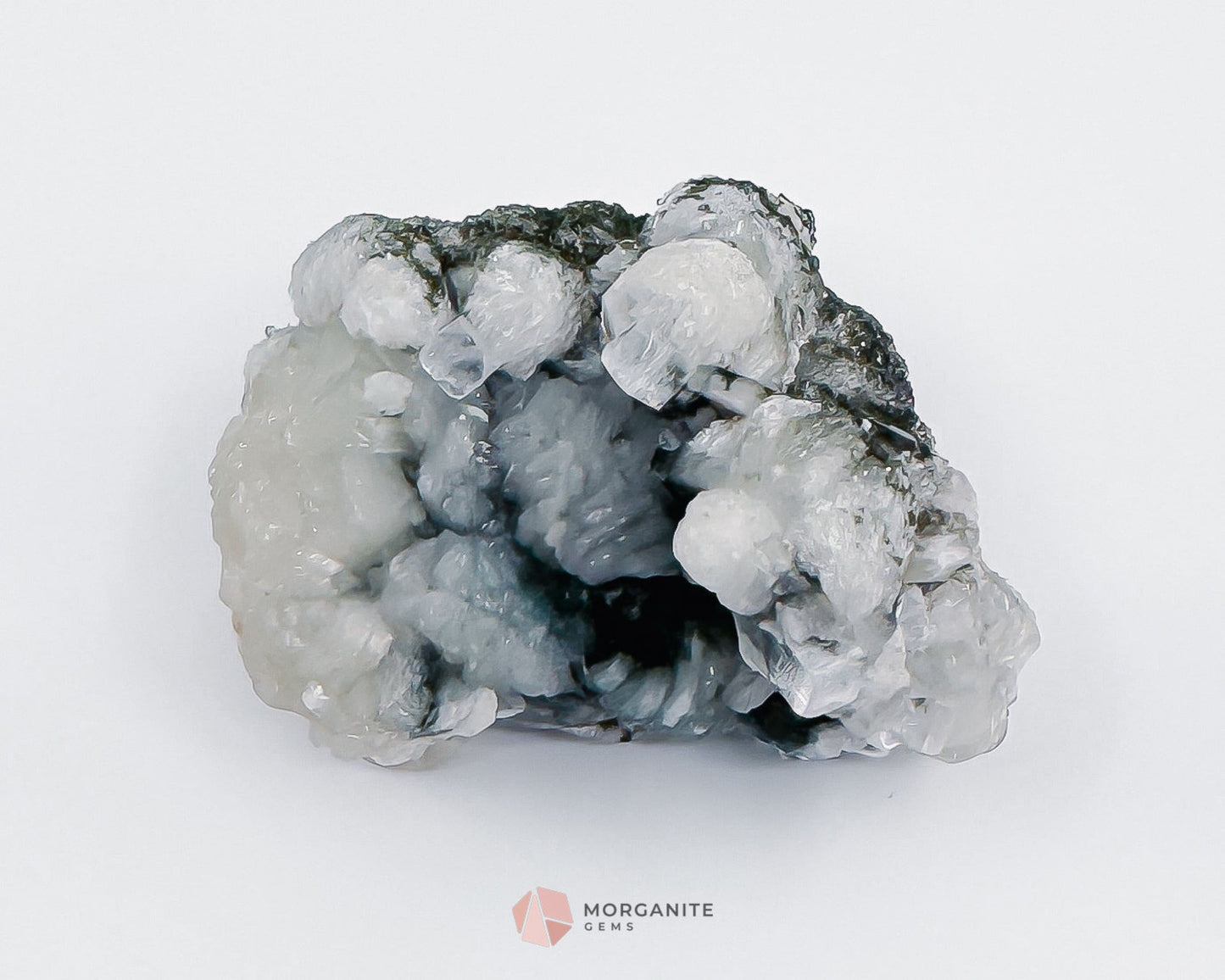 160g Apophyllite Stilbite Cluster on Chalcedony Matrix – Natural Crystal Specimen-Morganite Gems