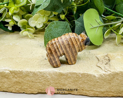 2’’ Hand-Carved Soapstone Buffalo – Symbol of Strength Stability & Sacred Grounding - Metaphysical Crystals