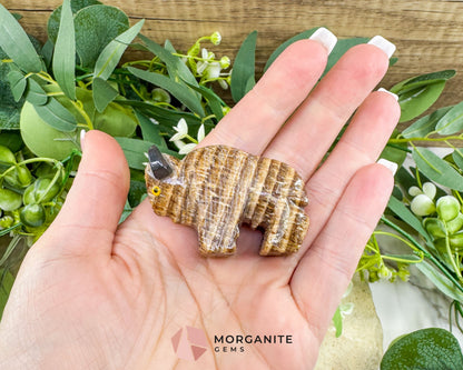 2’’ Hand-Carved Soapstone Buffalo – Symbol of Strength Stability & Sacred Grounding - Metaphysical Crystals