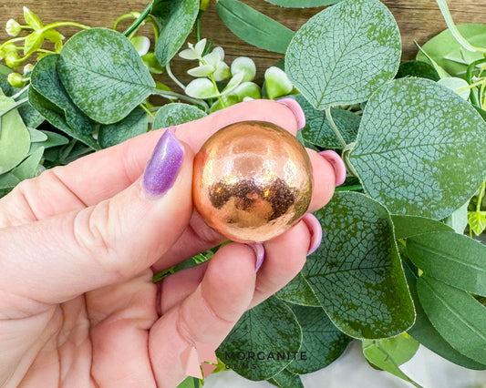 Solid Copper Sphere – Handcrafted 28mm Energy Ball (104g) for Healing & Balance