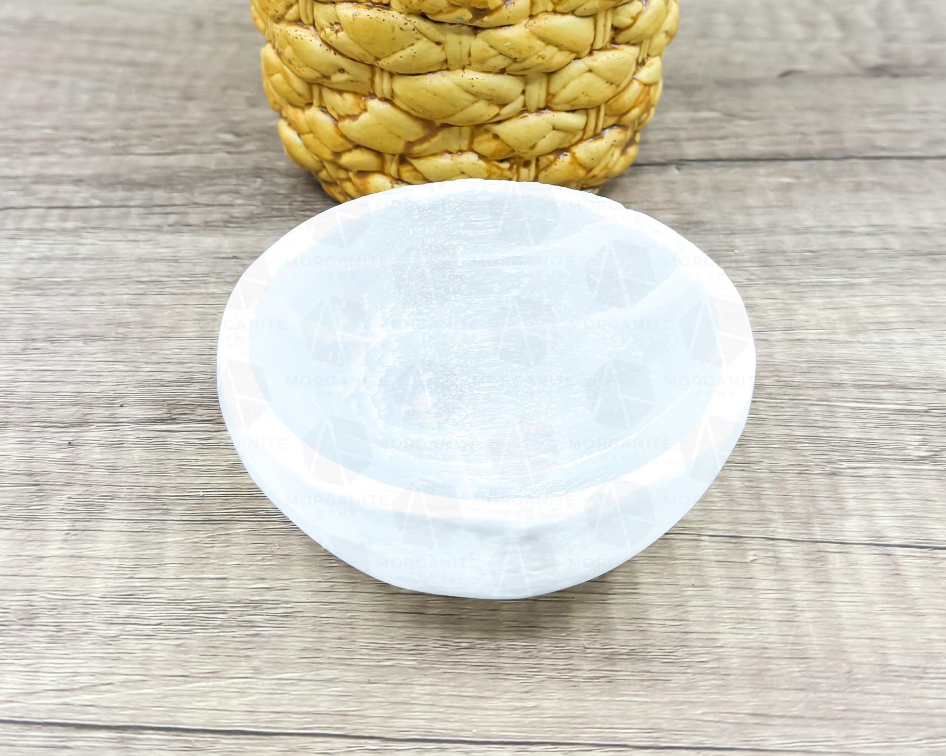 3.5-Inch White Selenite Bowl – Handcrafted Crystal Holder for Cleansing & Energy Work-Morganite Gems