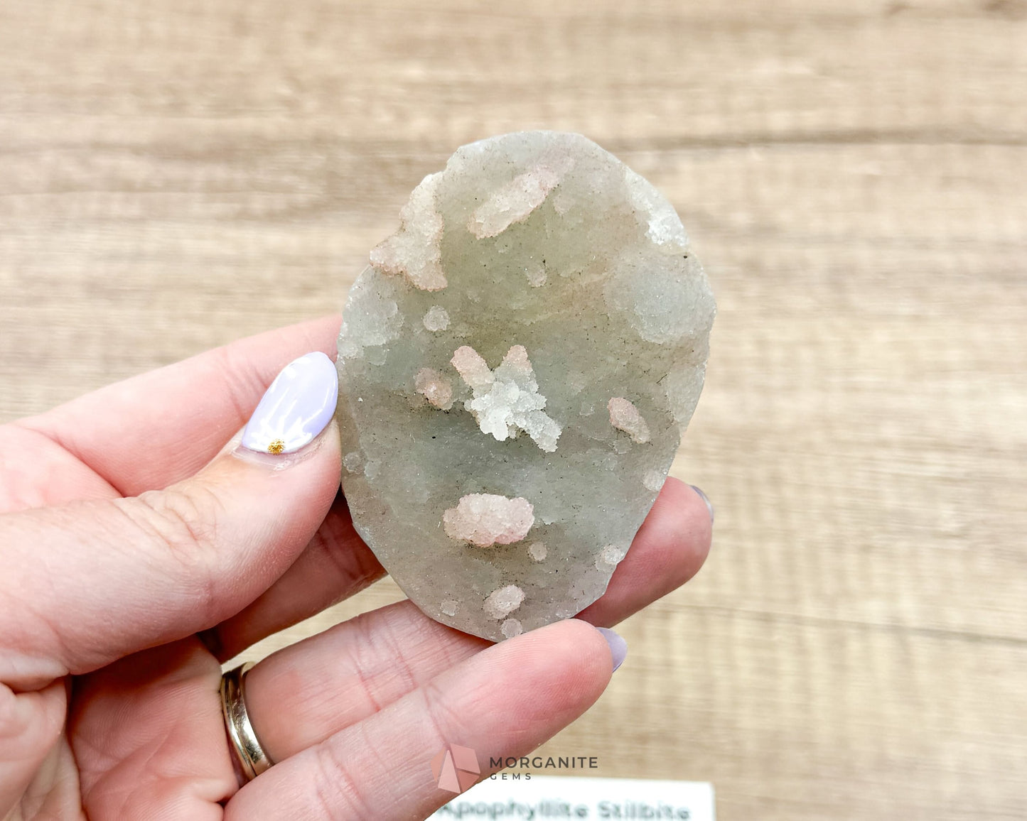 36g Apophyllite and Stilbite on Chalcedony – Unique Crystal Specimen-Morganite Gems