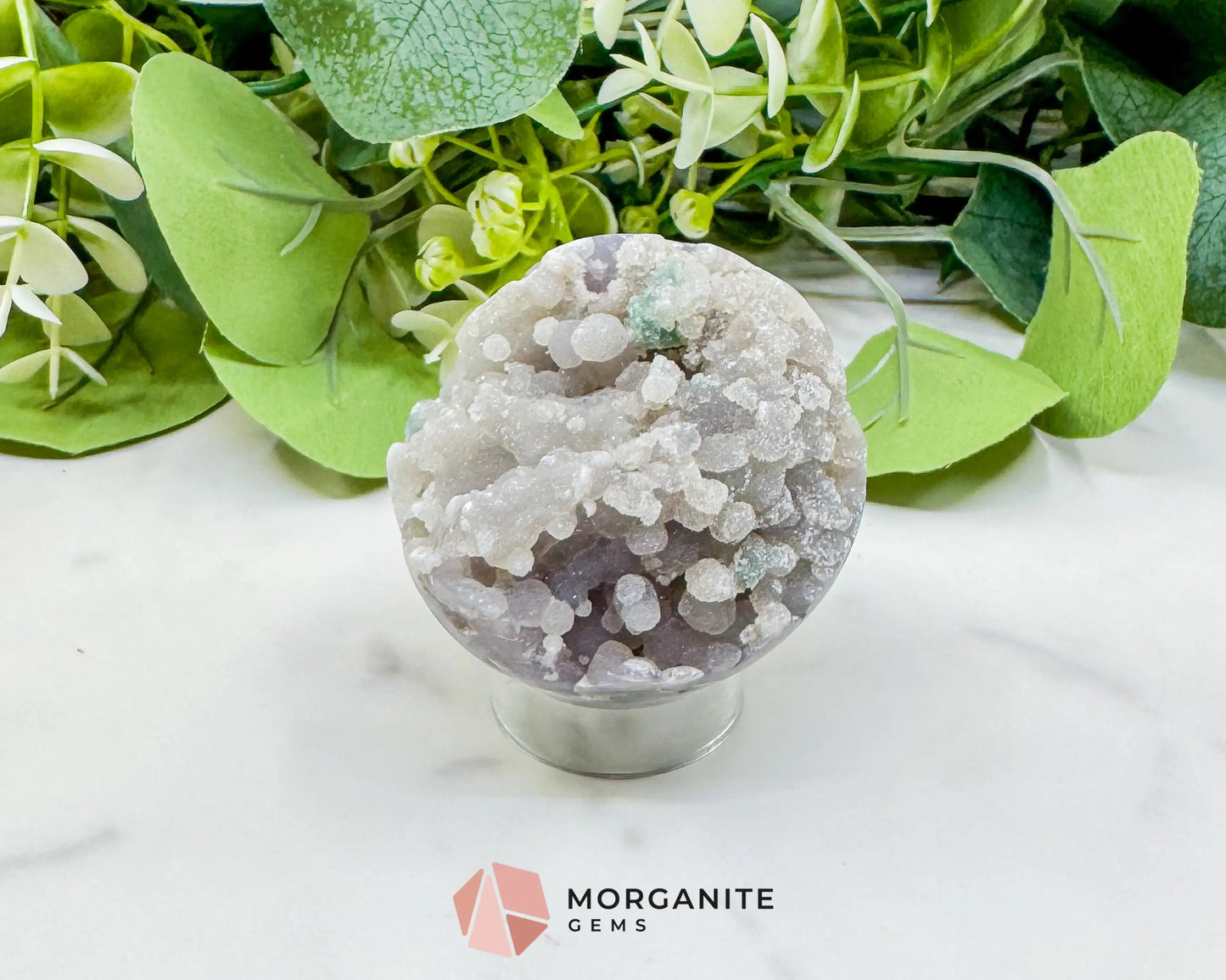 Grape Agate Sphere No. 3 (53mm) – Rare Purple & Green Botryoidal Chalcedony – High-Vibration Collector Specimen