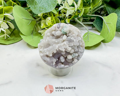 Grape Agate Sphere No. 3 (53mm) – Rare Purple & Green Botryoidal Chalcedony – High-Vibration Collector Specimen