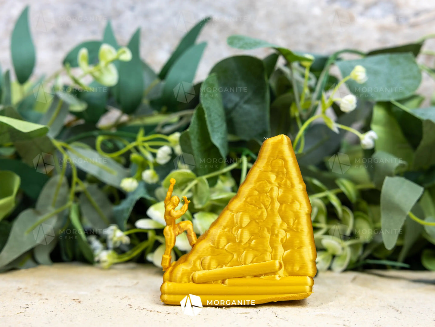 3D Printed Strong Man Sphere Stand Metallic Gold