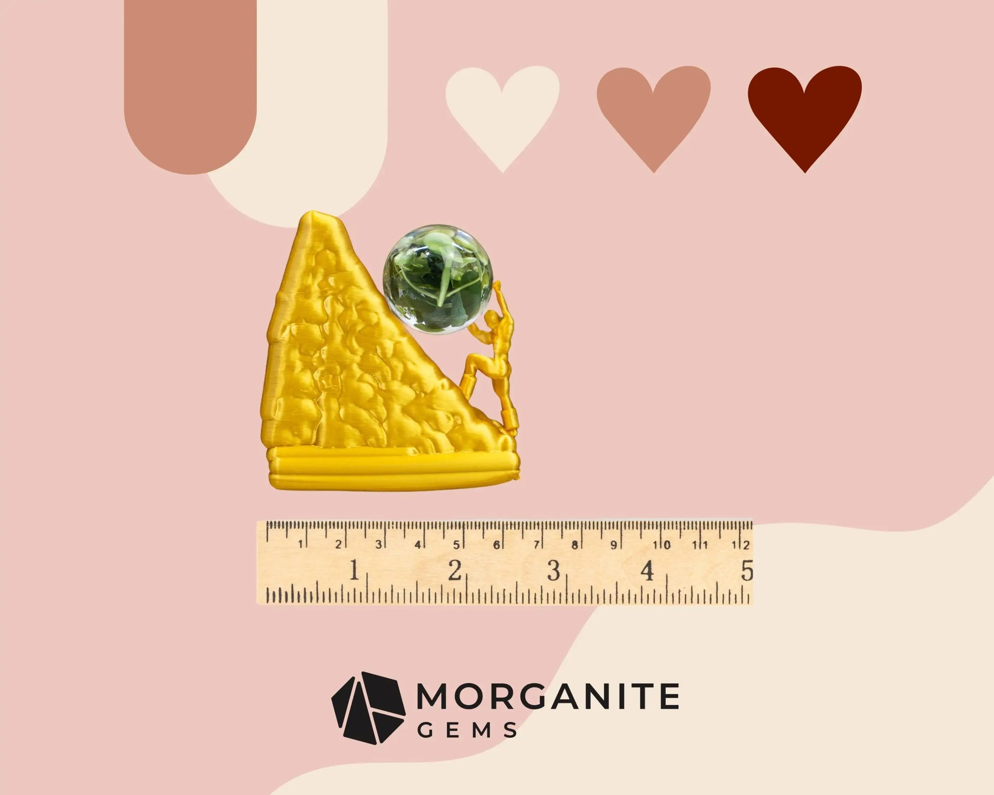 3D Printed Strong Man Sphere Stand Metallic Gold