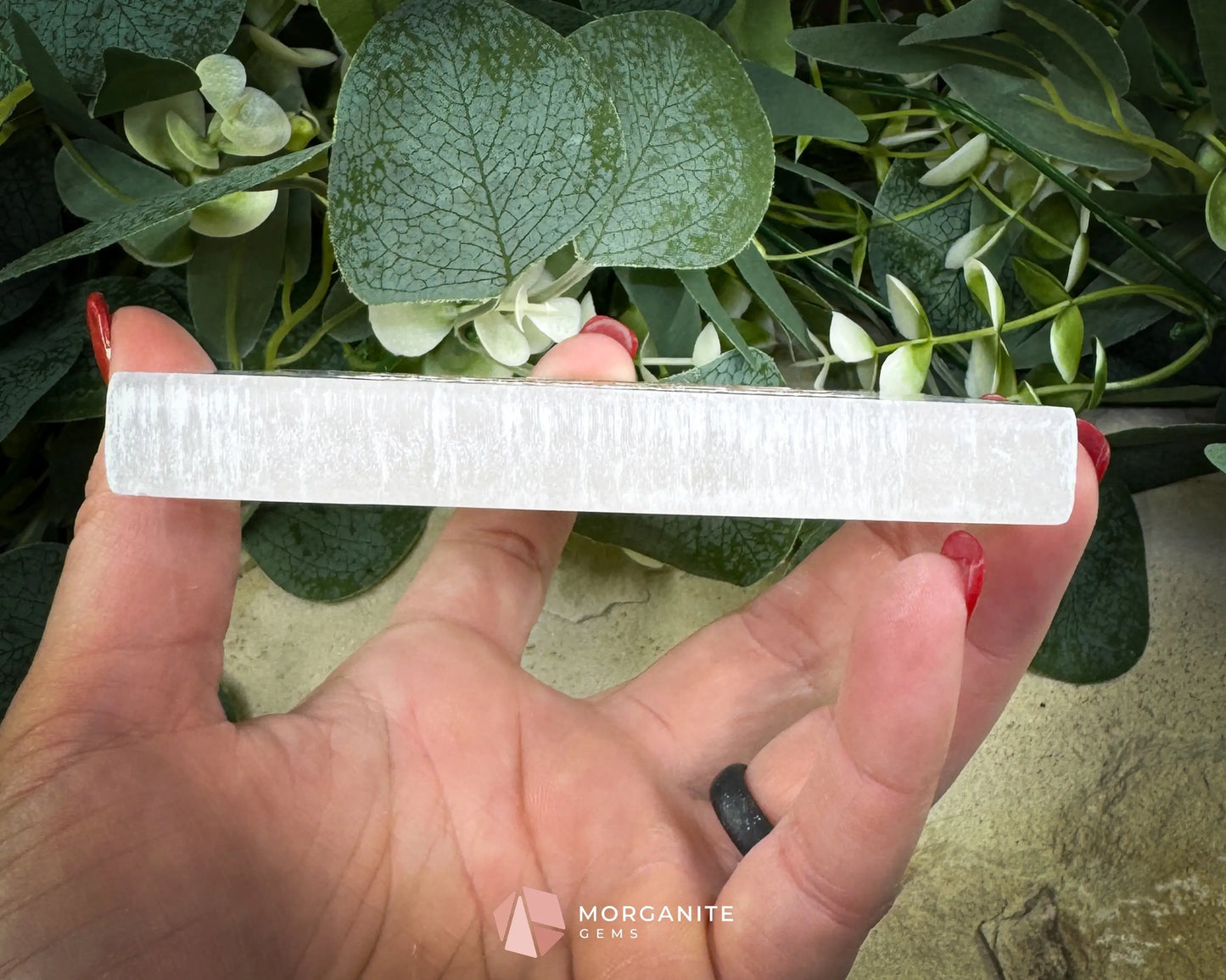 4-Inch Square Mushroom Selenite Plate – Hand-Carved Crystal Charging Disc for Energy Cleansing - Metaphysical Crystals