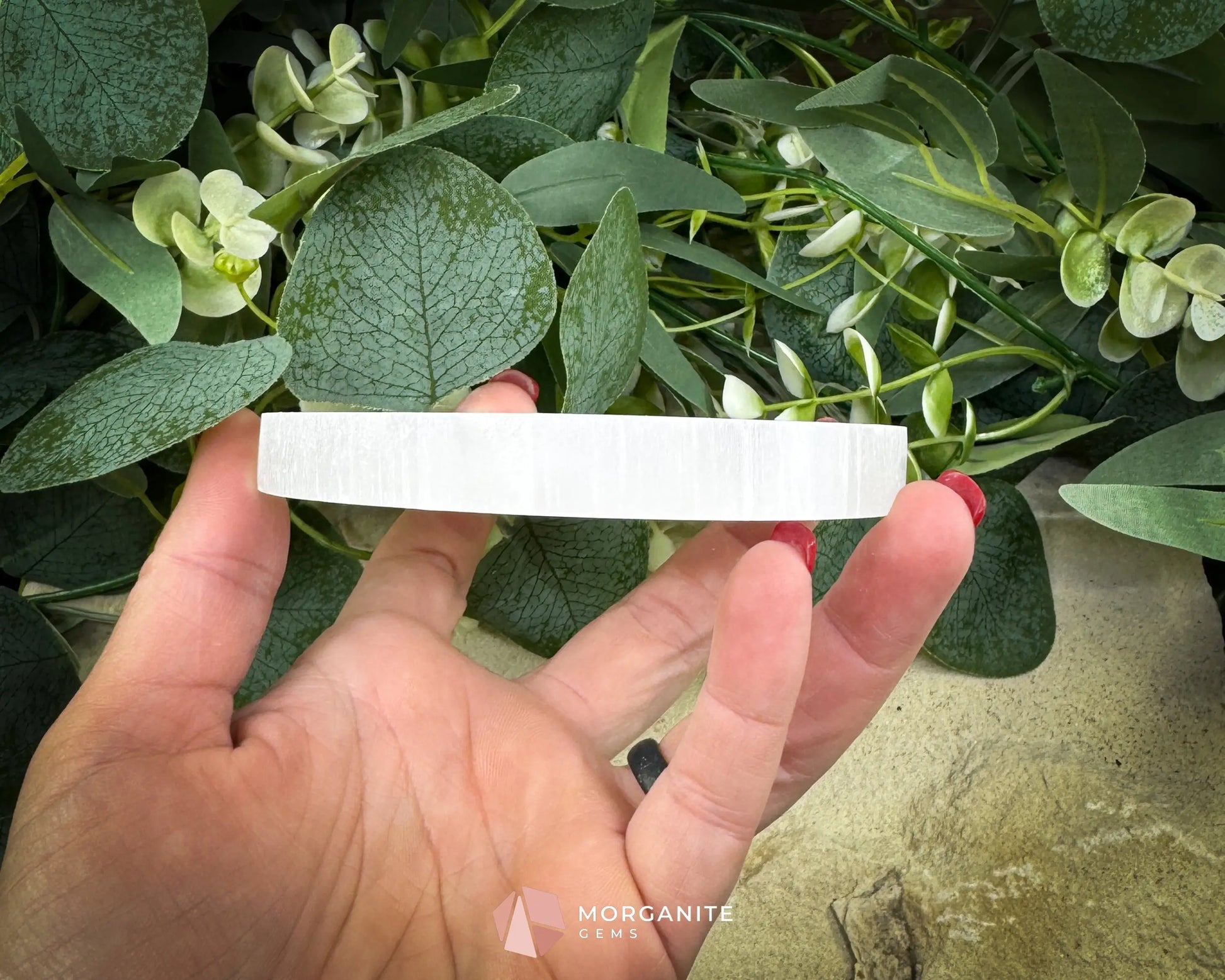 4″ Round Selenite Plate – OM Lotus Flower Engraved Charging & Meditation Disk - Metaphysical Crystals