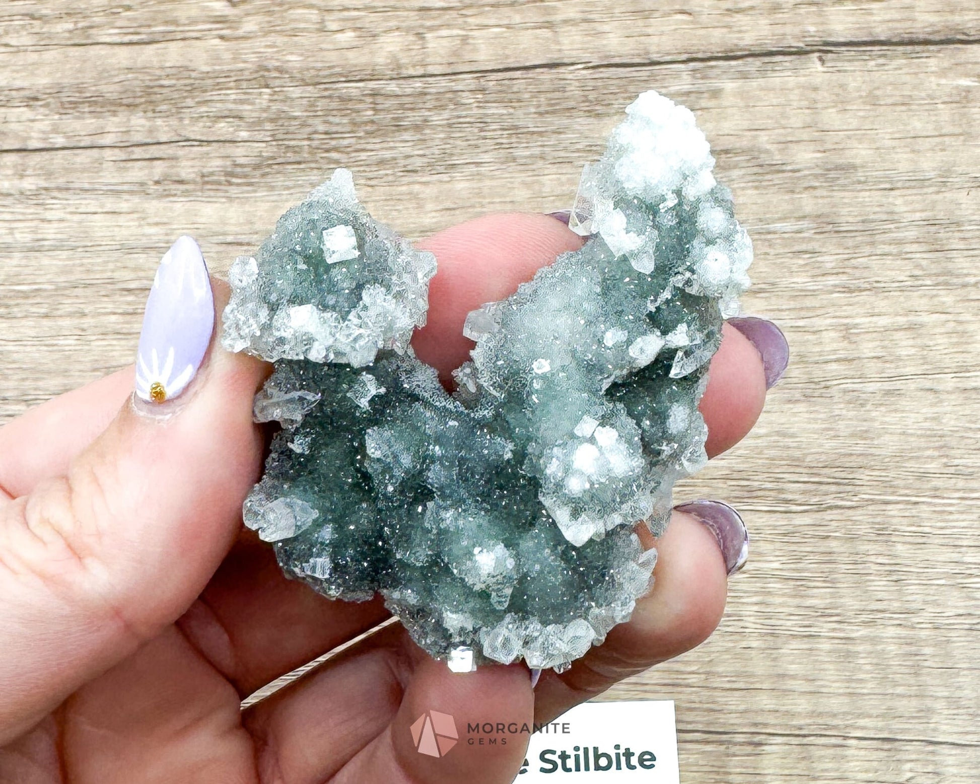 40g Apophyllite and Stilbite on Chalcedony – Natural Crystal Specimen-Morganite Gems