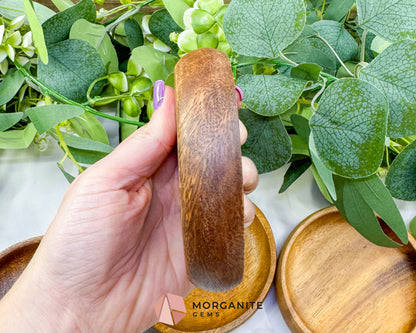 Handcrafted Wood Crystal Display Bowl – 4" Multi-Purpose Decorative Dish for Jewelry, Gemstones, & Altars (Randomly Selected)