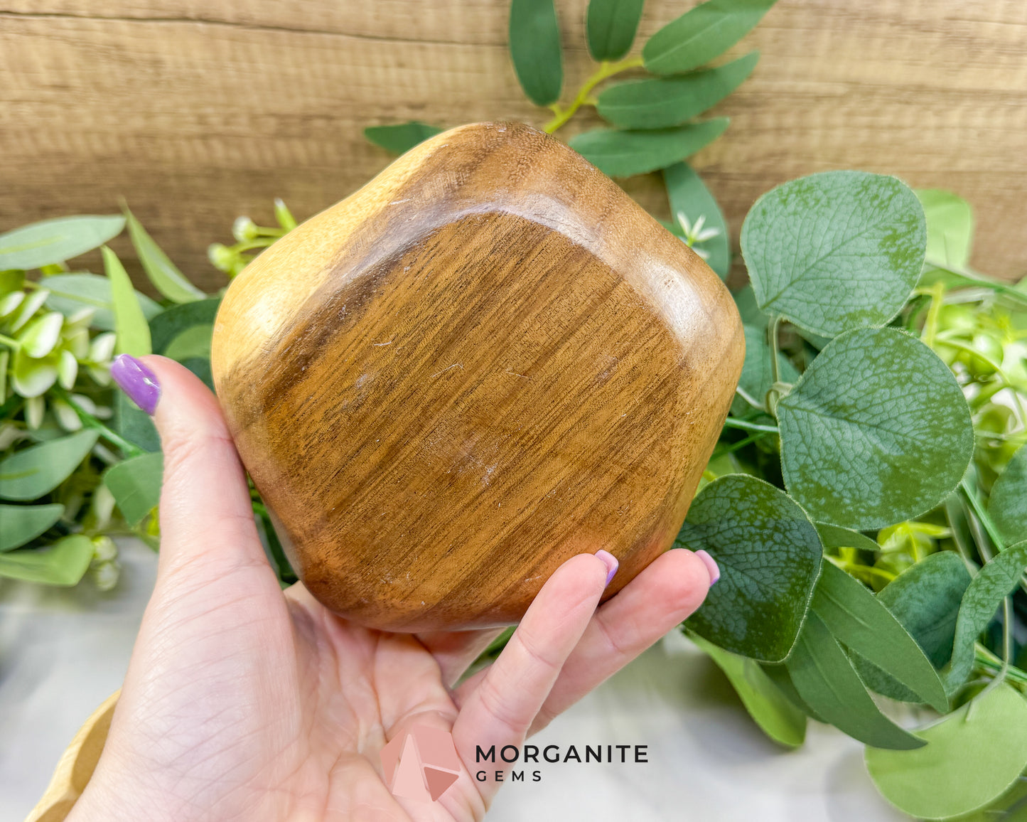 Handcrafted Wood Flower Display Bowl – 5" Scalloped Petal Dish for Crystals, Jewelry, & Boho Altar Decor