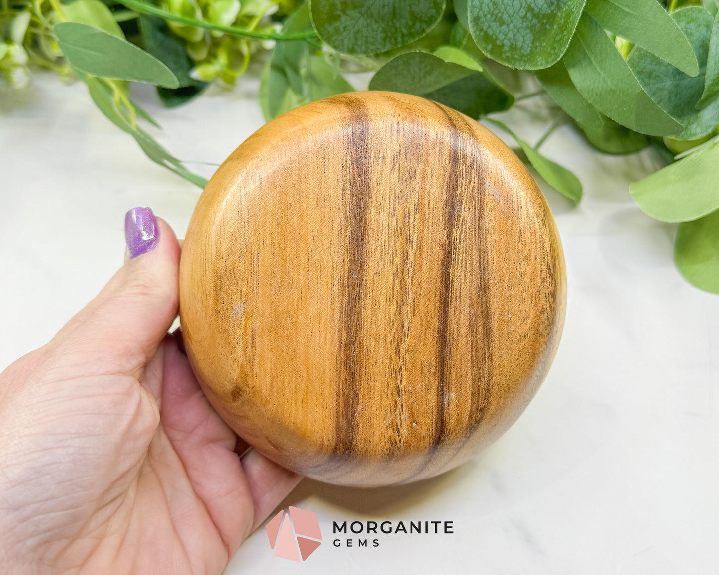 Handcrafted Wood Crystal Display Bowl – Natural Decorative Dish for Jewelry, Gemstones, & Altars