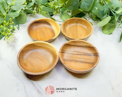 Handcrafted Wood Crystal Display Bowl – Natural Decorative Dish for Jewelry, Gemstones, & Altars
