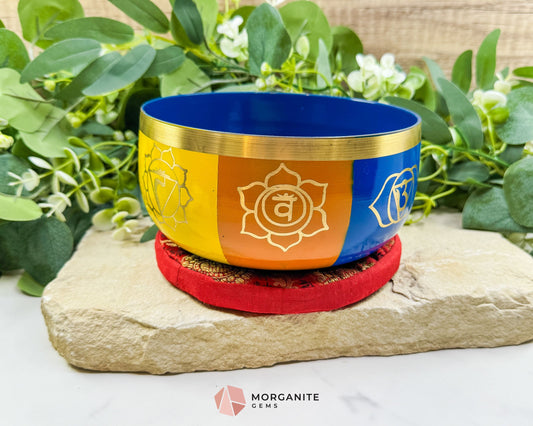 6″ Seven Chakra Tibetan Singing Bowl – Solid Brass Meditation & Healing Bowl - Home & Living