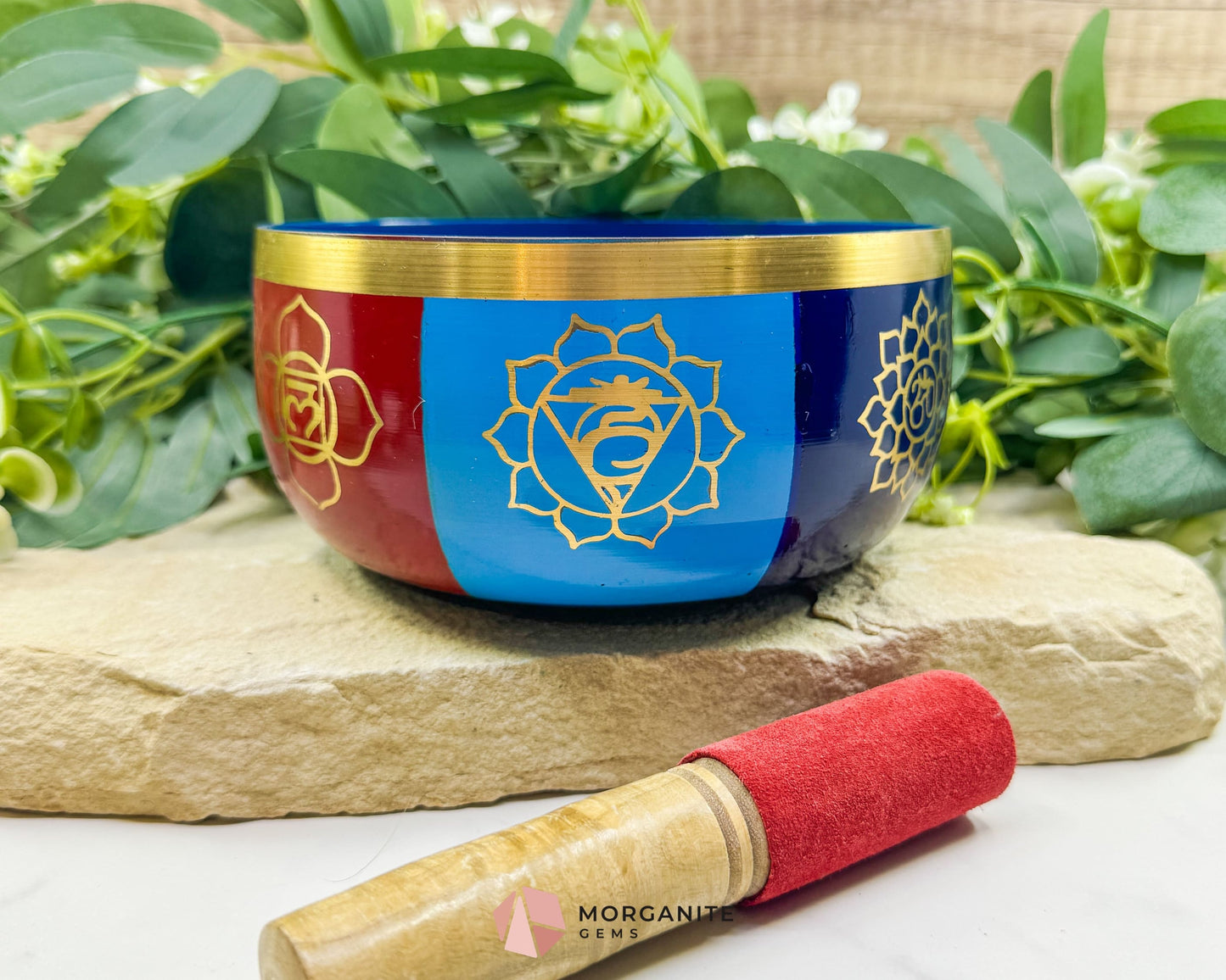 6″ Seven Chakra Tibetan Singing Bowl – Solid Brass Meditation & Healing Bowl - Home & Living