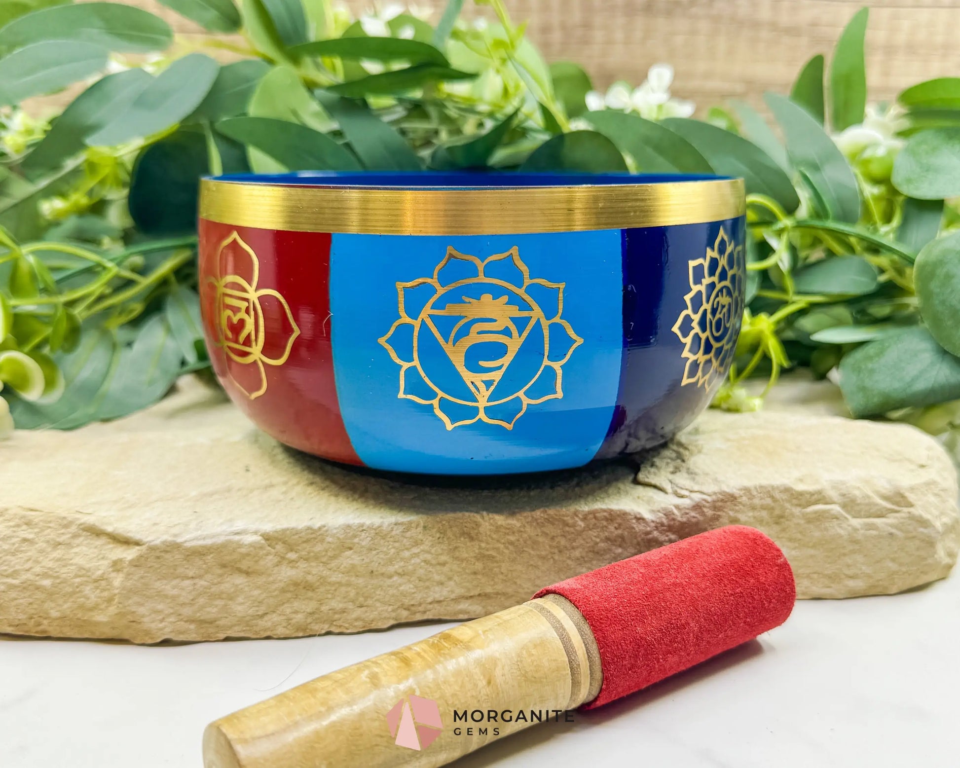 6″ Seven Chakra Tibetan Singing Bowl – Solid Brass Meditation & Healing Bowl - Home & Living