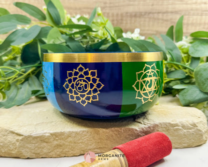 6″ Seven Chakra Tibetan Singing Bowl – Solid Brass Meditation & Healing Bowl - Home & Living