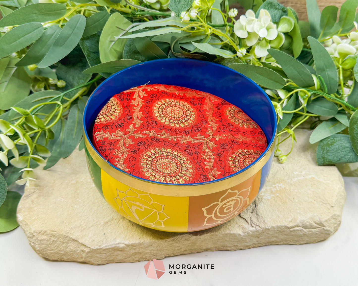 6″ Seven Chakra Tibetan Singing Bowl – Solid Brass Meditation & Healing Bowl - Home & Living