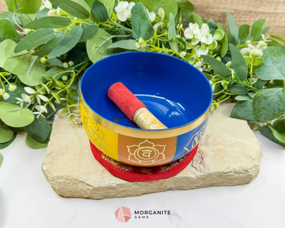 6″ Seven Chakra Tibetan Singing Bowl – Solid Brass Meditation & Healing Bowl - Home & Living