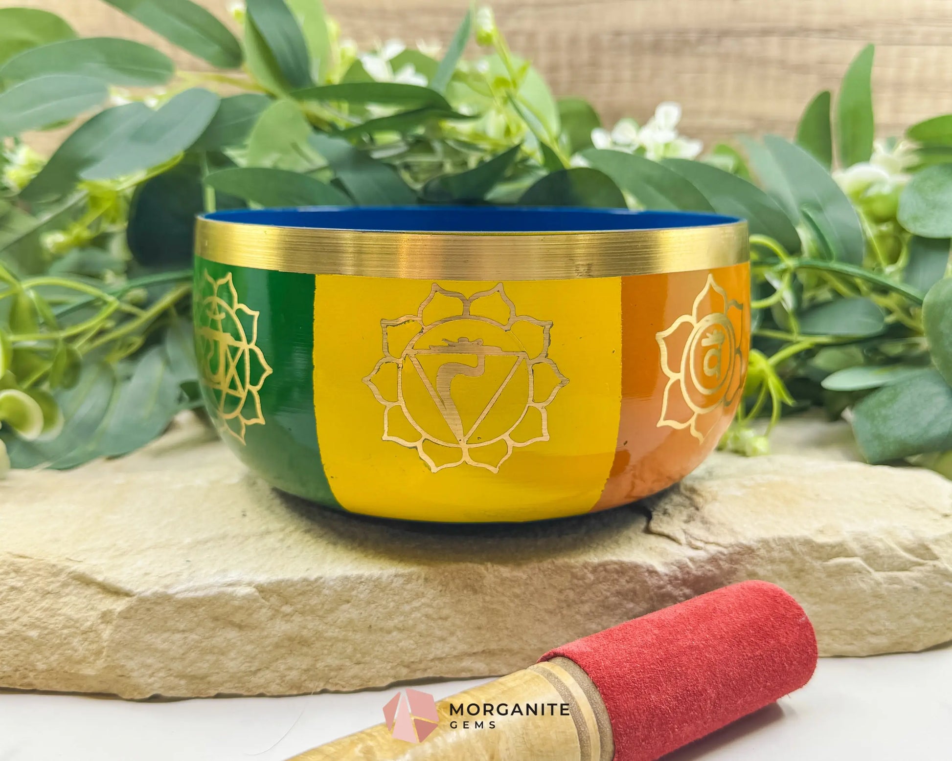 6″ Seven Chakra Tibetan Singing Bowl – Solid Brass Meditation & Healing Bowl - Home & Living