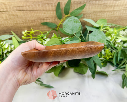 Handcrafted Wood Square Display Plate – 6" Natural Decorative Dish for Crystals, Jewelry, & Altar Offerings