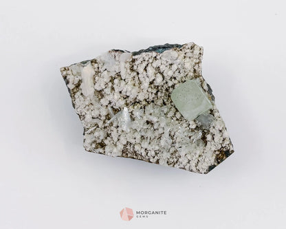 80g Green Apophyllite Cube with Stilbite on Chalcedony Base – Unique Crystal Specimen-Morganite Gems