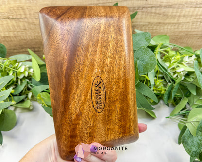 Handcrafted Wood Rectangle Display Tray – 9" x 5.5" Natural Decorative Dish for Crystals, Jewelry, & Altar Organization