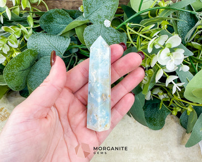 Amazonite Tower Point Crystal 3.4-3.7" | Calming Truth Stone for Throat Chakra & Communication