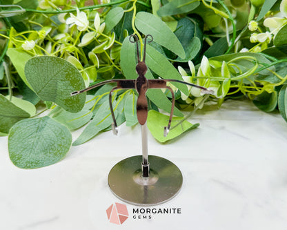 Amethyst Butterfly Wings on Stand No. 1 – 5.3" Hand-Carved Purple Quartz Wings – Crown Chakra Crystal for Peace & Transformation