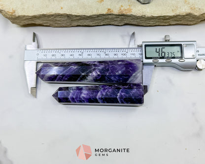 Chevron Amethyst Tower Crystal Point | Banded Healing Generator for Meditation Altar & Spiritual Protection