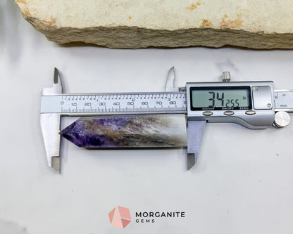 Chevron Amethyst Tower Crystal Point | Banded Healing Generator for Meditation Altar & Spiritual Protection