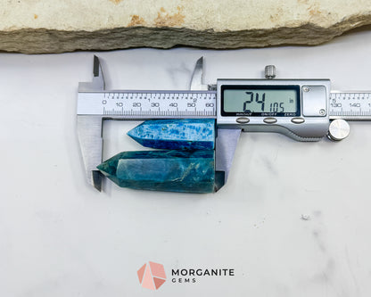 Apatite Tower Point Crystal – Blue Green Apatite Obelisk for Clarity Motivation Throat Chakra Energy