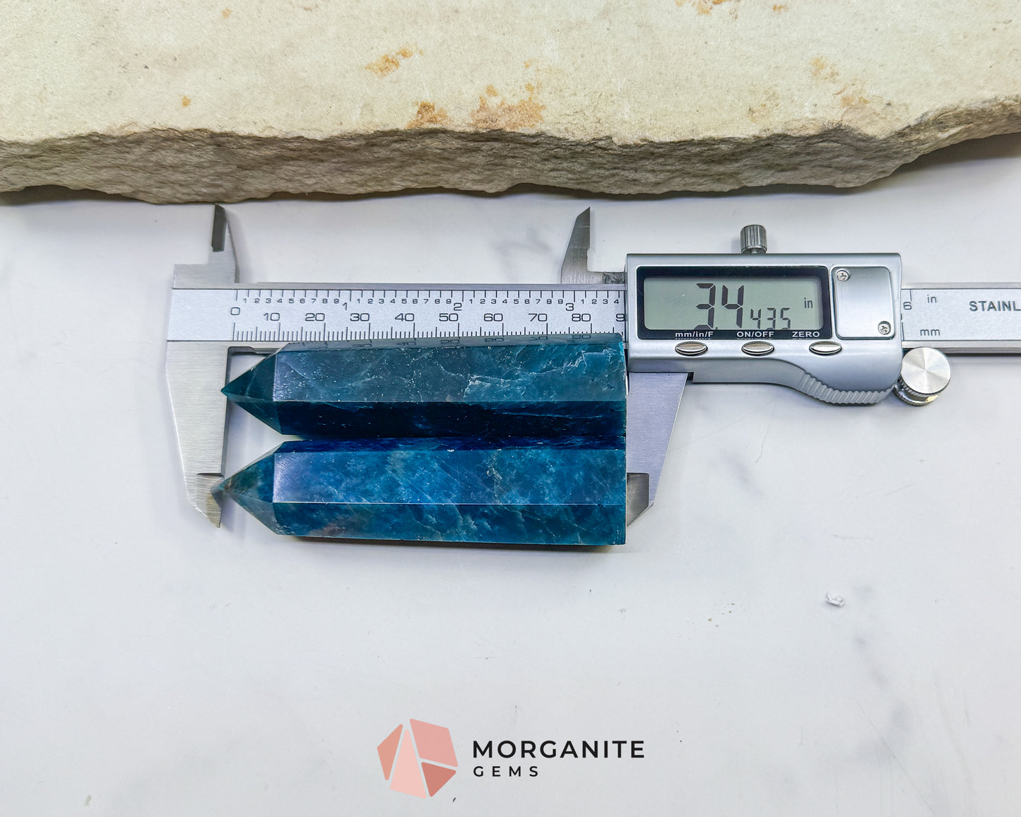 Apatite Tower Point Crystal – Blue Green Apatite Obelisk for Clarity Motivation Throat Chakra Energy