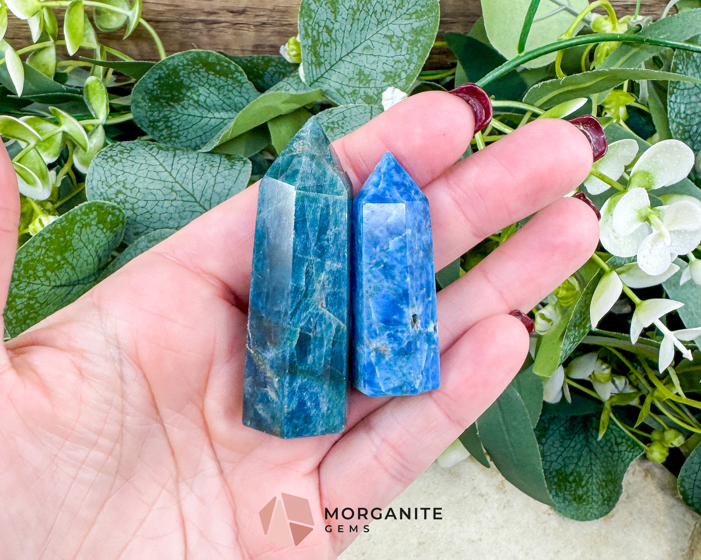 Apatite Tower Point Crystal – Blue Green Apatite Obelisk for Clarity Motivation Throat Chakra Energy