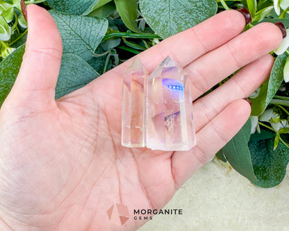 Aura Quartz Tower Point | Rainbow Crystal Generator for Meditation Energy Cleansing & Altar